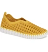 Ilse Jacobsen Tulip 139 Perforated Slip-on Sneaker In Golden Rod Nubuck