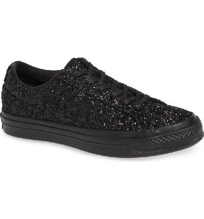 Converse Chuck Taylor All Star One Star Glitter Low Top Sneaker In Black