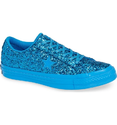 Converse Chuck Taylor All Star One Star Glitter Low Top Sneaker In Blue Hero