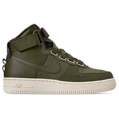 Nike Women's Air Force 1 High Utility Casual Shoes, Green - Size 8.0
