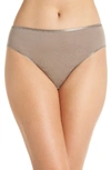 Hanro Seamless Cotton High Cut Briefs In Vintage Taupe 1871