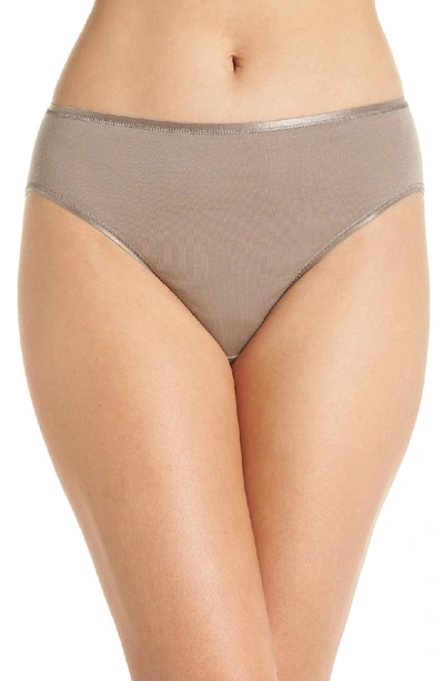 Hanro Seamless Cotton High Cut Briefs In Vintage Taupe 1871