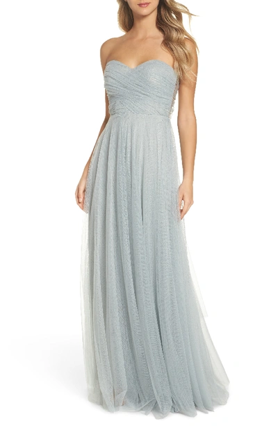 Jenny Yoo Julia Convertible Soft Tulle Gown In Morning Mist