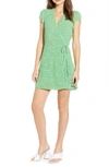Reformation Dawn Wrap Minidress In Julep