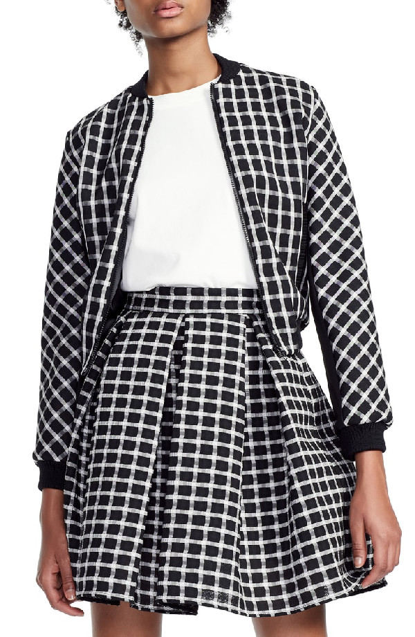 maje checked suit jacket