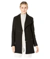 Anne Klein Wing Collar Zip Detail Wool Blend Jacket In Anne Black