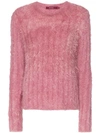 Sies Marjan Margo Lurex Faux-fur Sweater In Dusty Rose