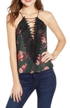 Wayf Posie Strappy Camisole In Pine Floral