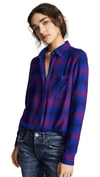 Rails Hunter Plaid Shirt In Azure Scarlet