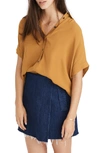 Madewell Central Drapey Shirt In Egyptian Gold