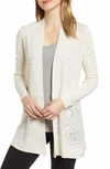 Anne Klein Peplum Long Cardigan In Anne White