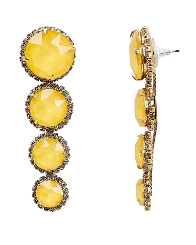 Elizabeth Cole Yellow Graduated Drop Earrings