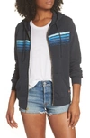 Aviator Nation 5-stripe Zip Hoodie In Charcoal Blue Stripe