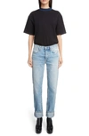 Acne Studios Logo Neck Tee In Black