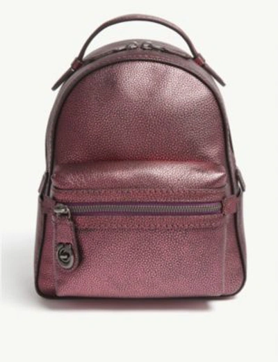 Coach Campus Leather Small Backpack In Gm/metallic Berry