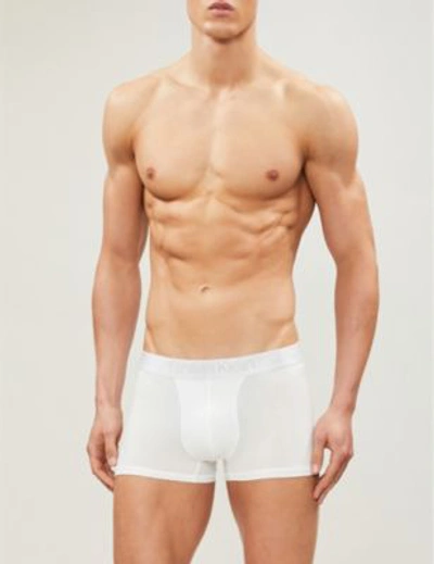 Calvin Klein Mens White Luxe Modal Stretch-cotton Trunks S