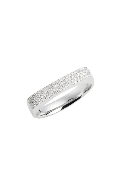 Ef Collection 14k Gold Jumbo Bar Ring With Diamonds In White Gold