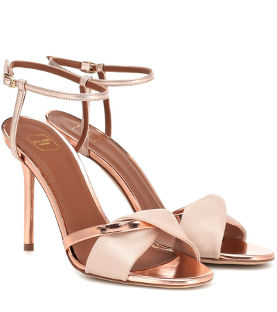 Malone Souliers Terry Metallic And Mirrored-leather Sandals In Pink