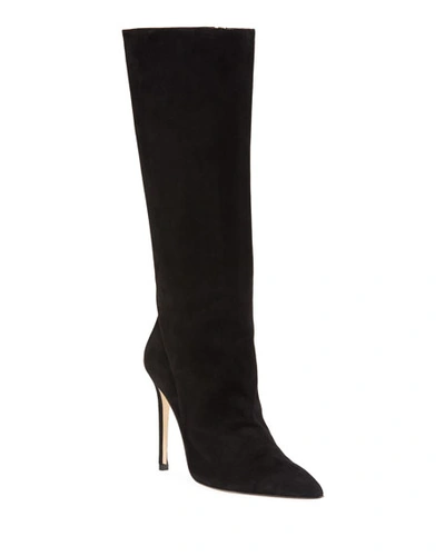 Alexandre Birman Porto Suede Pointed-toe Boot, Black