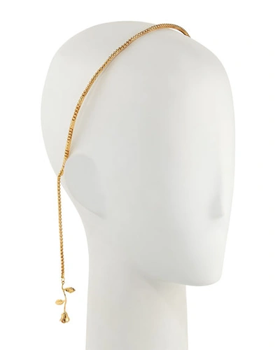 Epona Valley Rosarium Falls Chain Headband In Gold