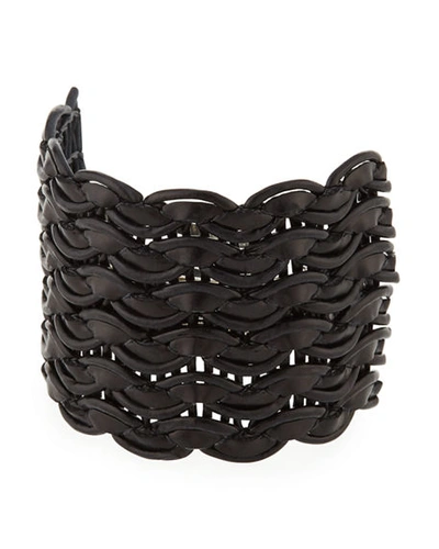 Epona Valley Amelia Woven Ponytail Cuff In Black
