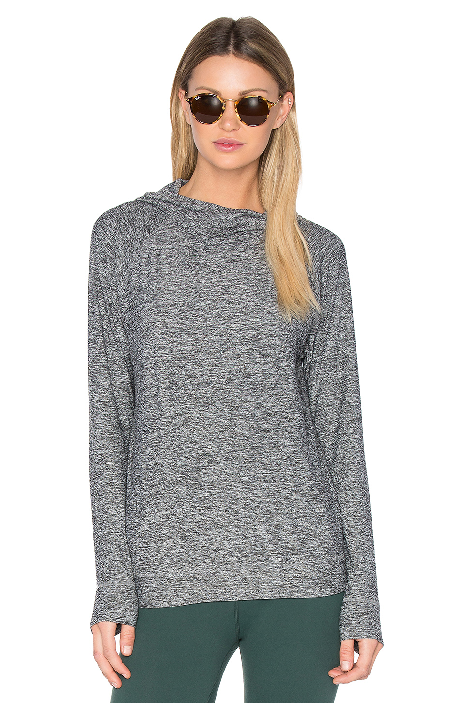 Beyond Yoga Featherweight Spacedye Dolman Hoodie In Black & White ...