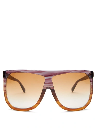 Loewe Filipa Flat-top Acetate Sunglasses In Brown