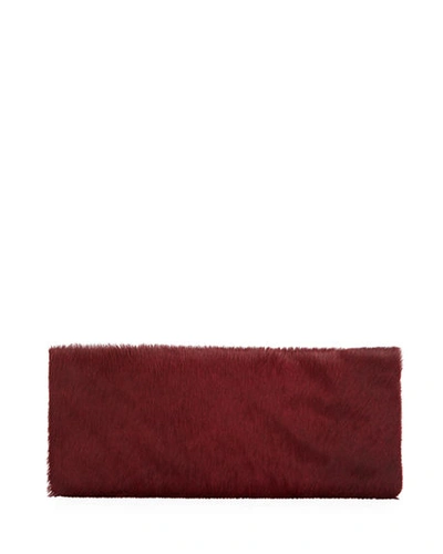 Allison Mitchell Nicole Calf-hair Evening Clutch Bag In Wine