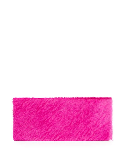 Allison Mitchell Nicole Calf-hair Evening Clutch Bag In Fuchsia