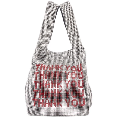 Alexander Wang Wanglock Thank You Crystal Embellished Shopper - White