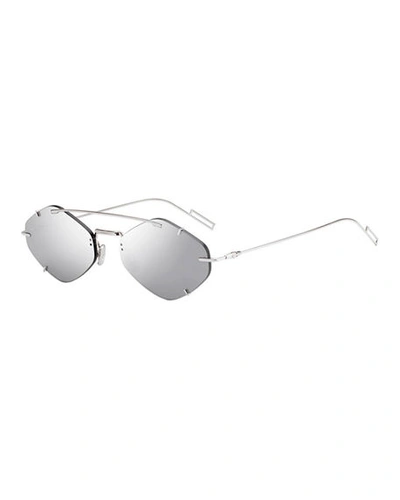 Dior Men's Inclusion Rimless Mirrored Sunglasses In Gray