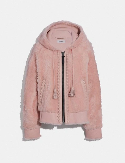 Coach Shearling Hoodie - Women's In Pink