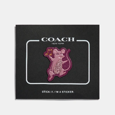 Coach Party Maus Sticker In Dark Berry