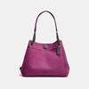 Coach Edie Schultertasche Mit Drehverschluss In Dark Berry/gunmetal