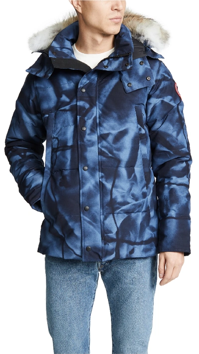 Canada Goose Wyndham Parka In Blue Abstract Camo | ModeSens