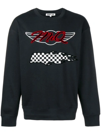 Mcq By Alexander Mcqueen Mcq Alexander Mcqueen Black Oversized Racing Logo Sweatshirt