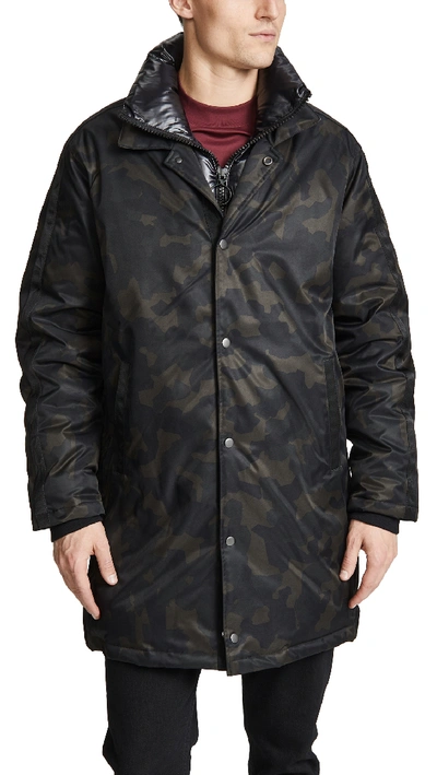The Very Warm Geo Camo Garvey Jacket In Black/taupe