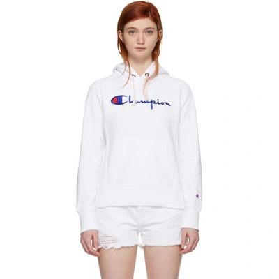 Champion Reverse Weave Hoodie In Wht White