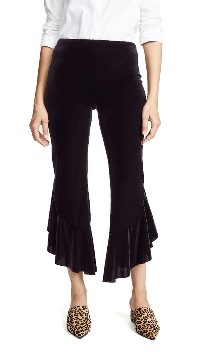 Bailey44 Saint Petersburg Velvet Cropped Flared Pants In Black