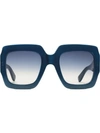 Gucci Square Shaped Sunglasses In Blue