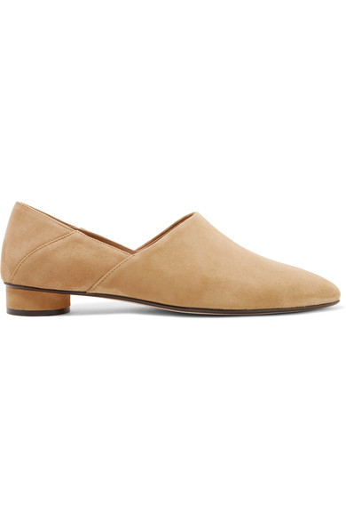 the row noelle suede loafers