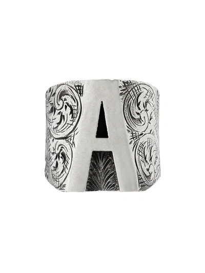 Gucci Letters 'a' Ring In Silver