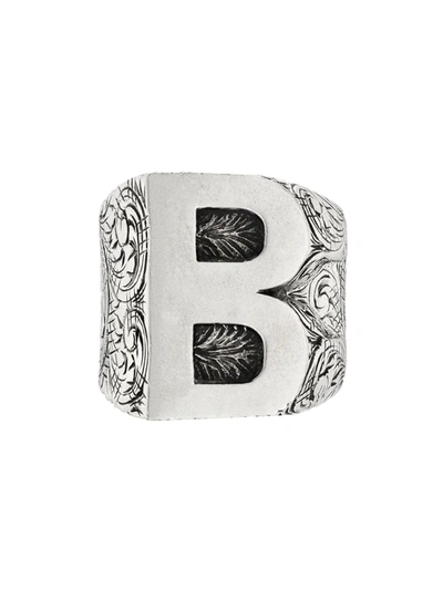 Gucci Letters 'b' Ring In Silver