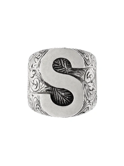 Gucci 字母“s”造型纯银戒指 In Silver