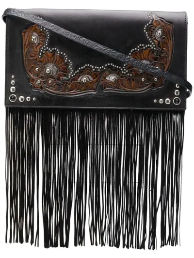 Htc Los Angeles Patterned Studded Clutch In Black