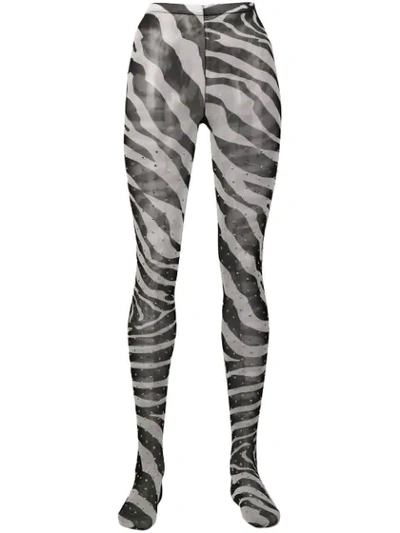 Dolce & Gabbana Zebra Print Tights - Black