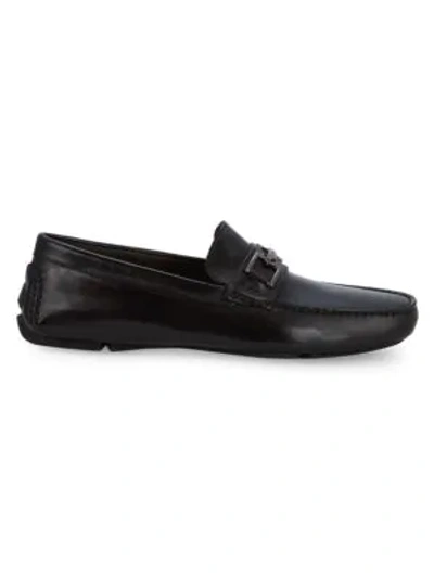 Bruno Magli Neo Leather Buckle Driving Loafers In Black