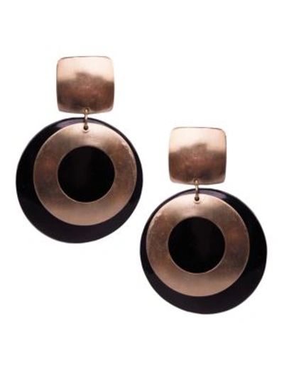 Area Stars Anais Round Drop Earrings In Black