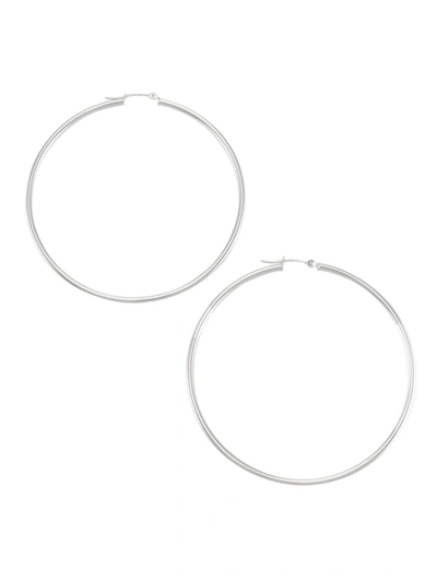 Saks Fifth Avenue Women's 14k White Gold Hoop Earrings