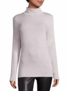 Majestic Soft Touch Turtleneck Top In Ecru Chine